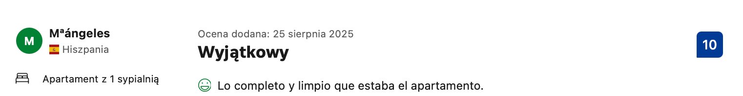 Opinia gościa Mªángeles z Hiszpanii